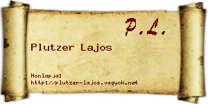 Plutzer Lajos névjegykártya